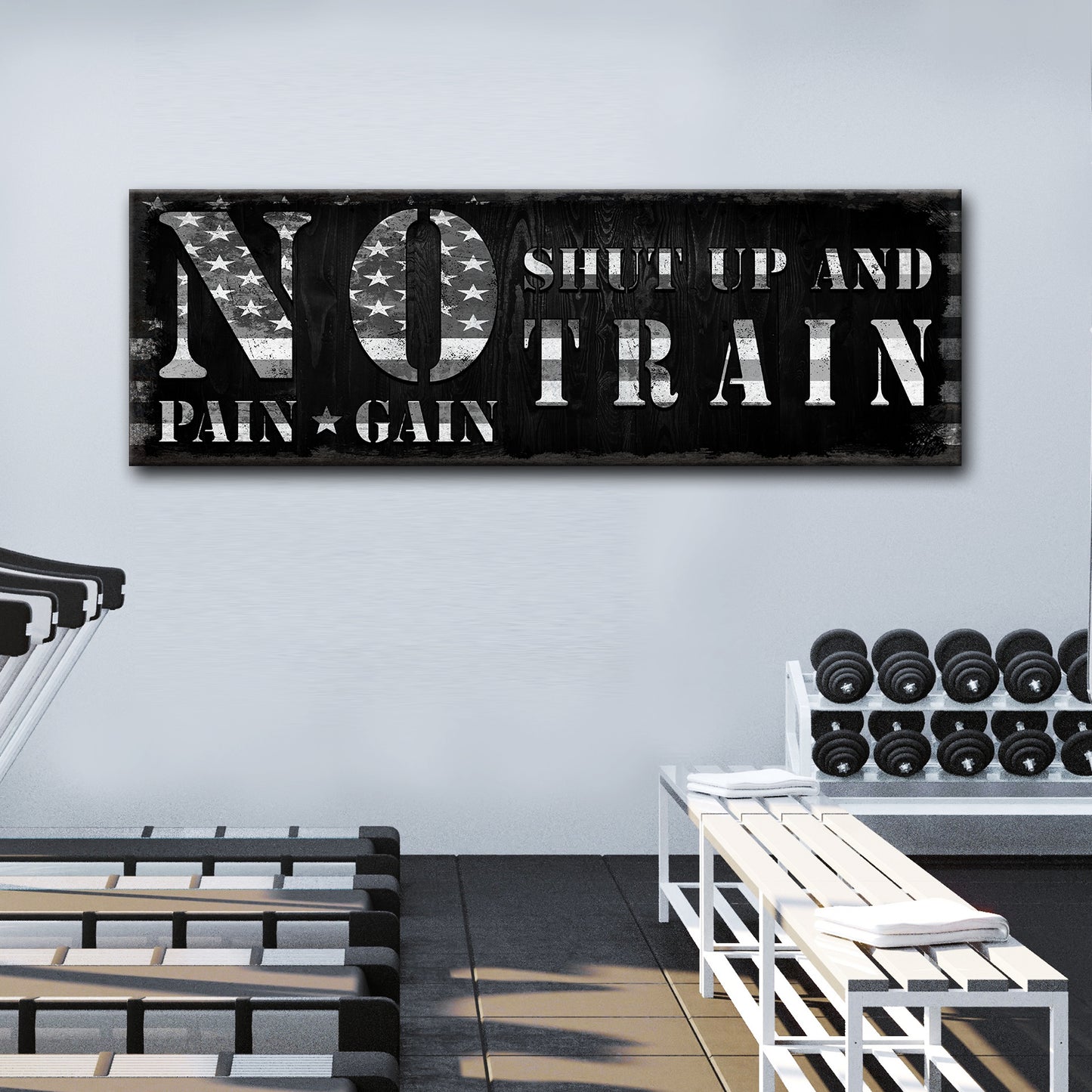 No Pain No Gain Sign Style 1 - Wall Art Image by Tailored Canvases