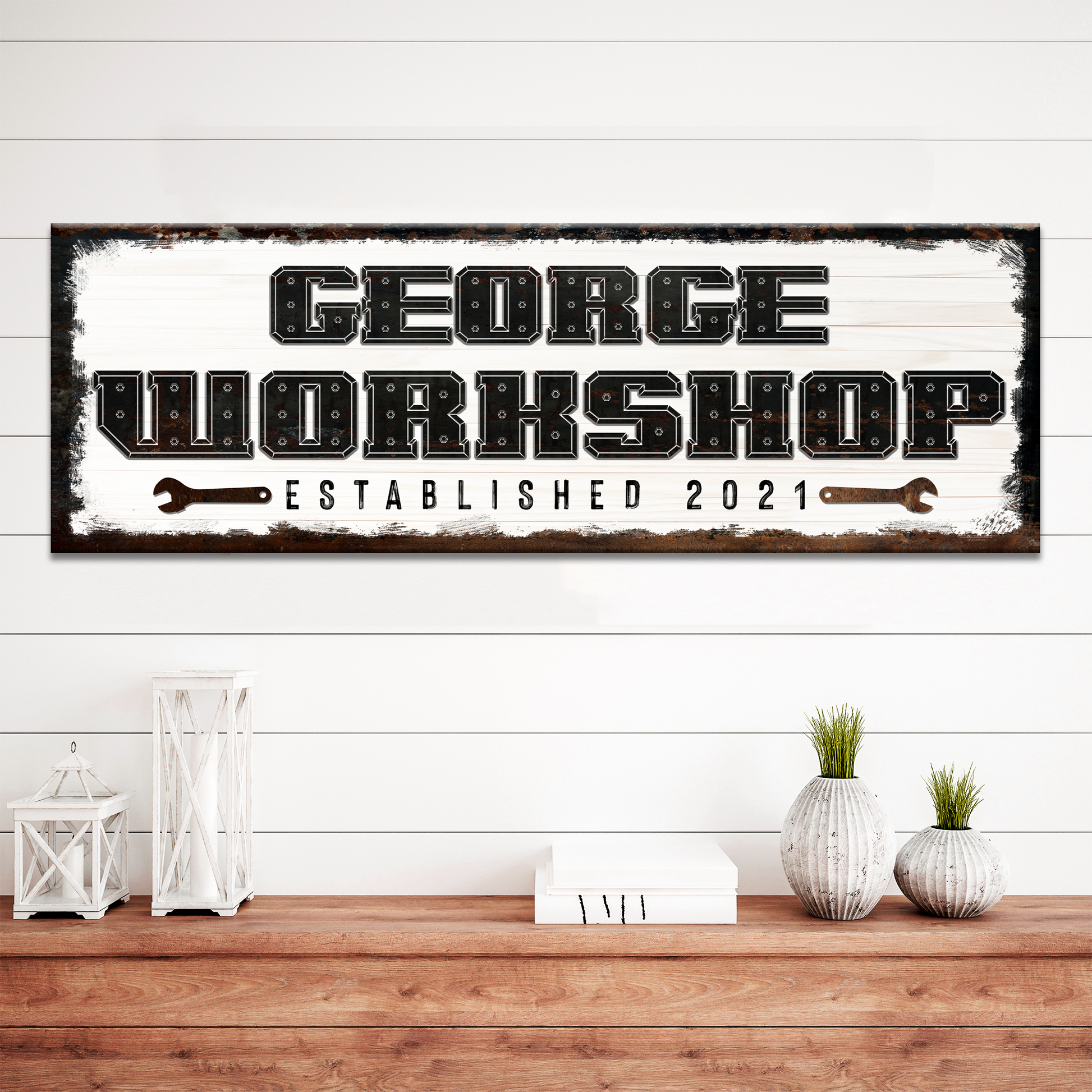 Family Workshop Sign Style 2 - Image by Tailored Canvases
