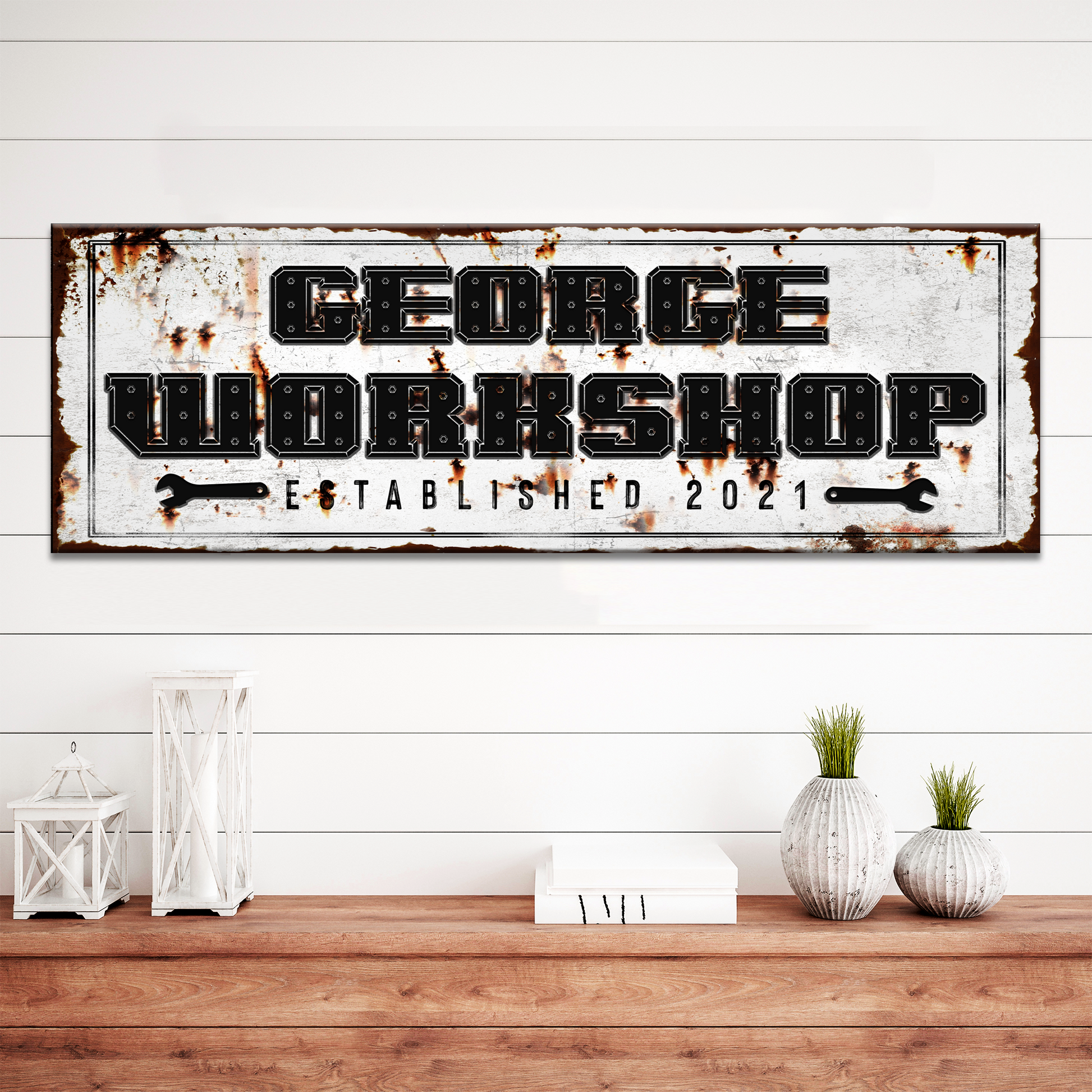 Family Workshop Sign Style 3 - Image by Tailored Canvases