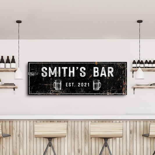 Family Bar Rustic Sign Style 2 - Image by Tailored Canvases