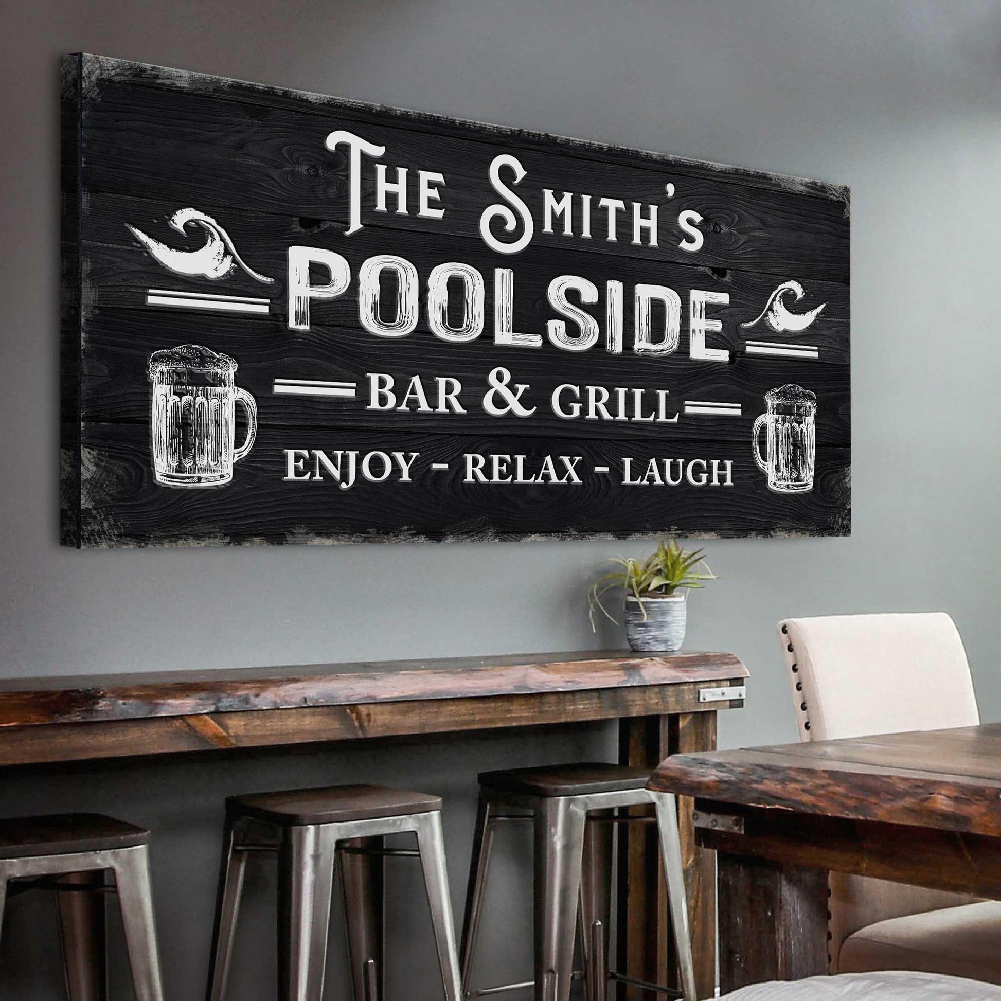 Poolside Bar and Grill Sign Style 4 - Image by Tailored Canvases