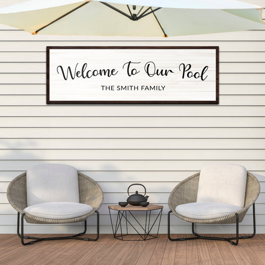 Welcome To Our Pool Sign Style 2 - Image by Tailored Canvases