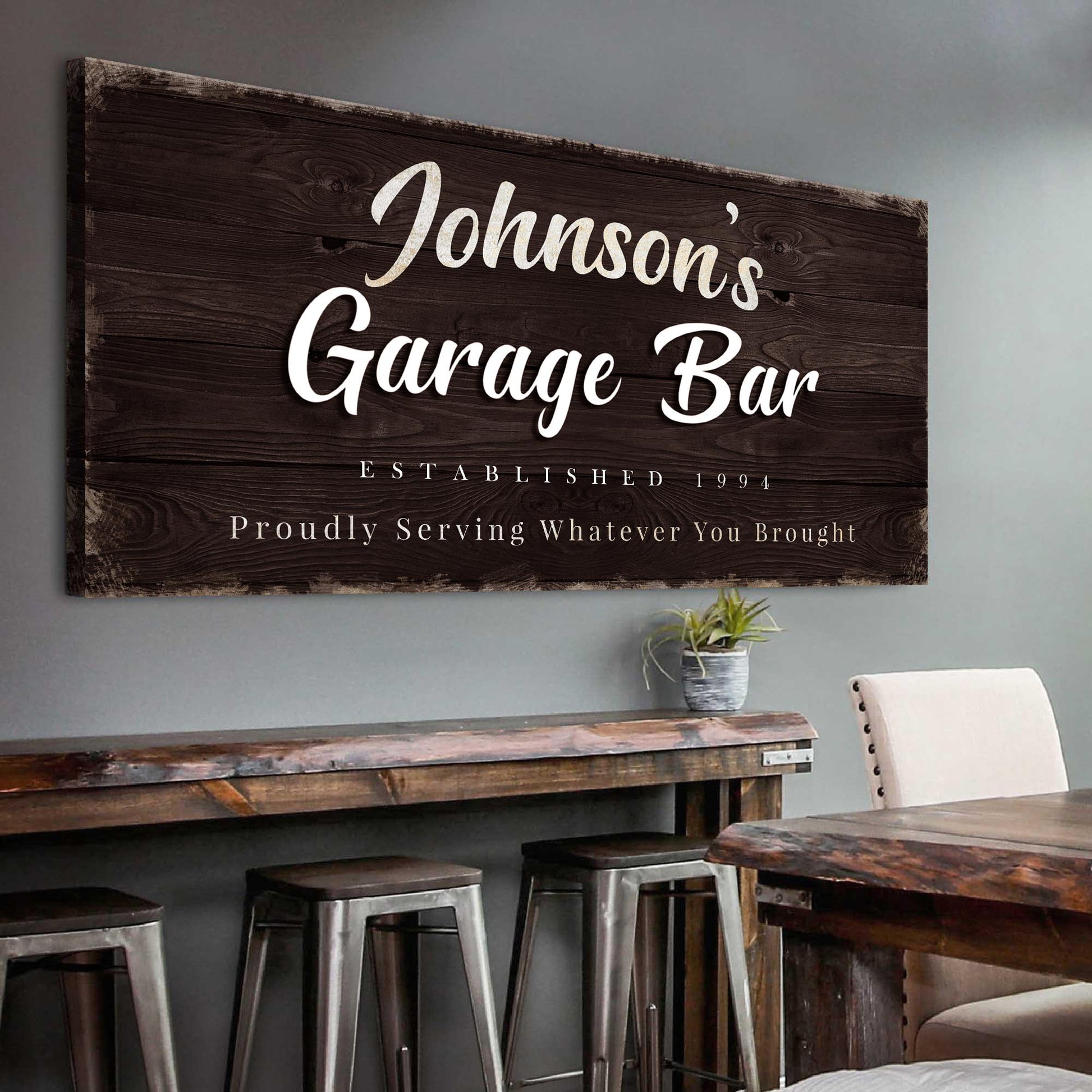 Garage Bar Sign Style 2 - Image by Tailored Canvases