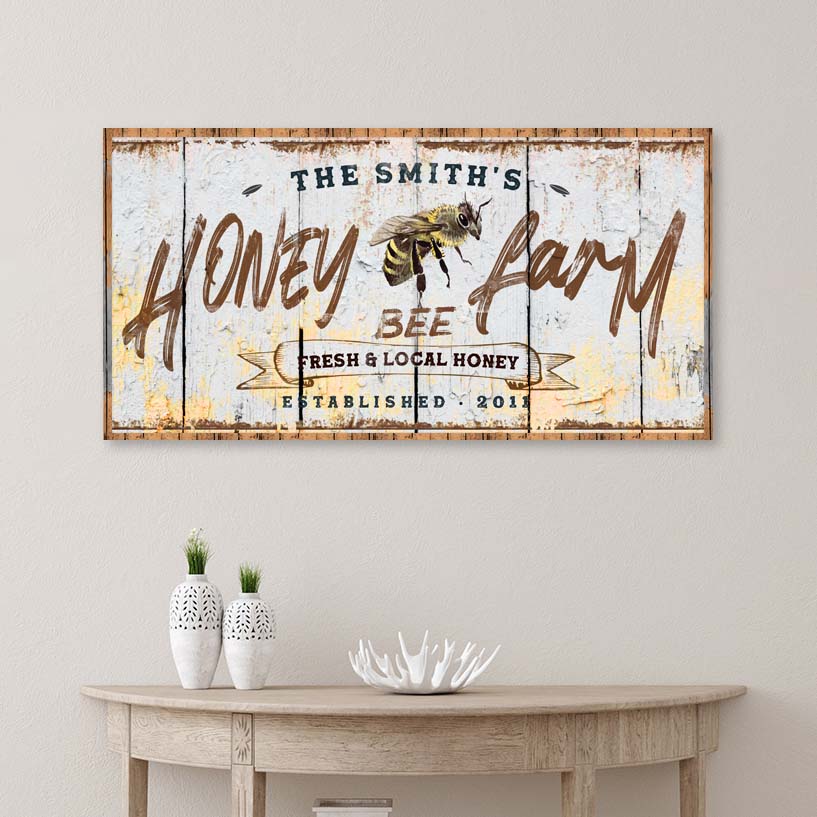 Honey Bee Farm Sign II Style 2 - Image by Tailored Canvases