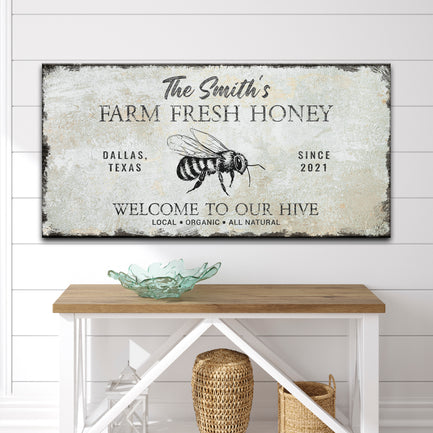 Family Farm Fresh Honey Sign - Image by Tailored Canvases