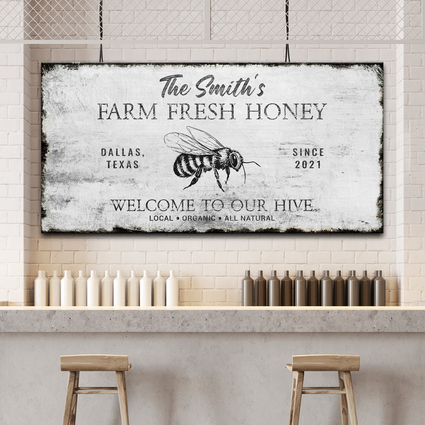 Family Farm Fresh Honey Sign Style 2 - Image by Tailored Canvases