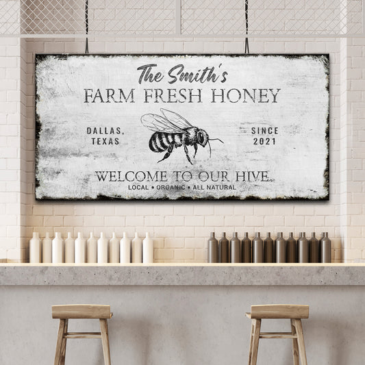 Family Farm Fresh Honey Sign Style 2 - Image by Tailored Canvases