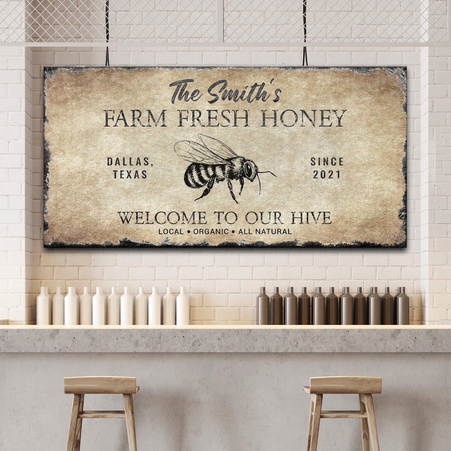 Family Farm Fresh Honey Sign Style 3 - Image by Tailored Canvases
