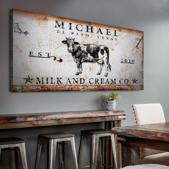 Milk And Cream Co Sign | Customizable Canvas by Tailored Canvases