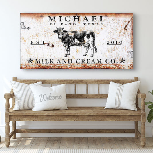 Milk and Cream Co Sign - Image by Tailored Canvases