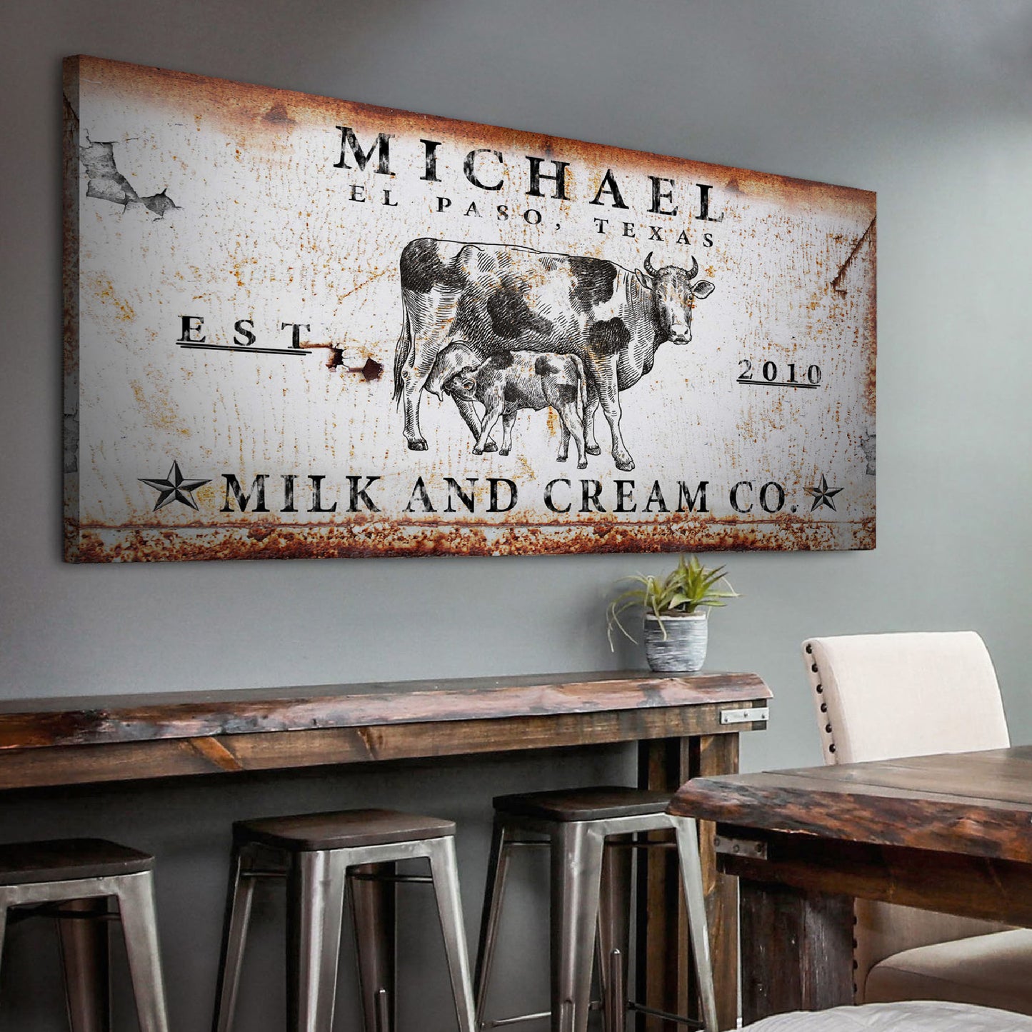 Milk and Cream Co Sign Style 2 - Image by Tailored Canvases