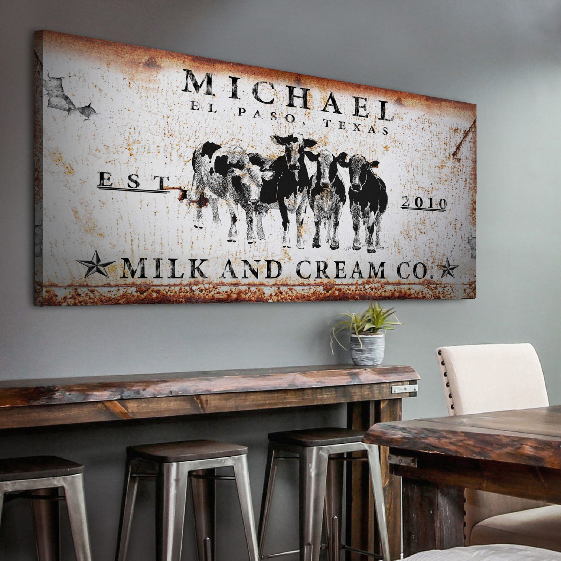 Milk and Cream Co Sign Style 3 - Image by Tailored Canvases