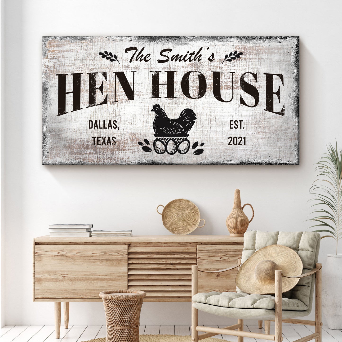 Family Hen House Sign Style 1 - Image by Tailored Canvases