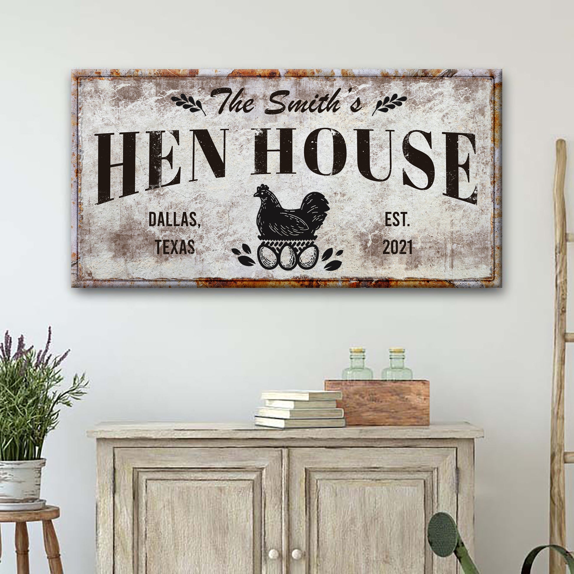 Family Hen House Sign Style 2 - Image by Tailored Canvases