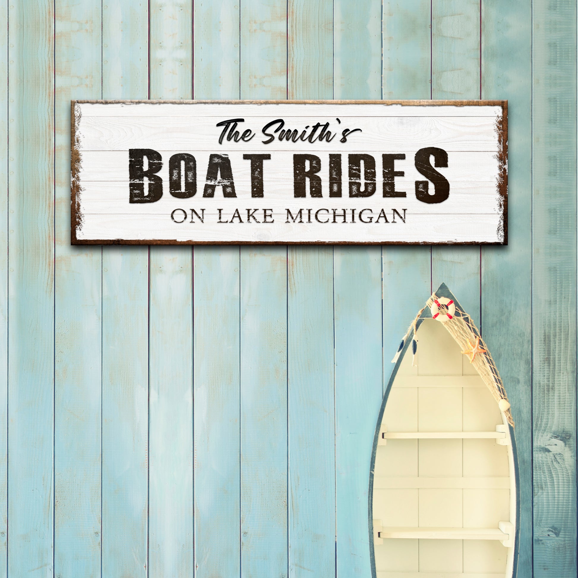 Family Boat Rides Sign - Image by Tailored Canvases