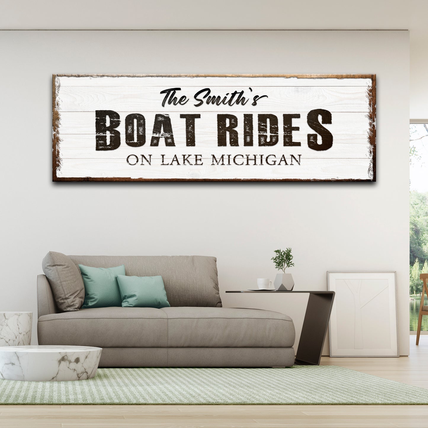 Family Boat Rides Sign Style 1 - Image by Tailored Canvases