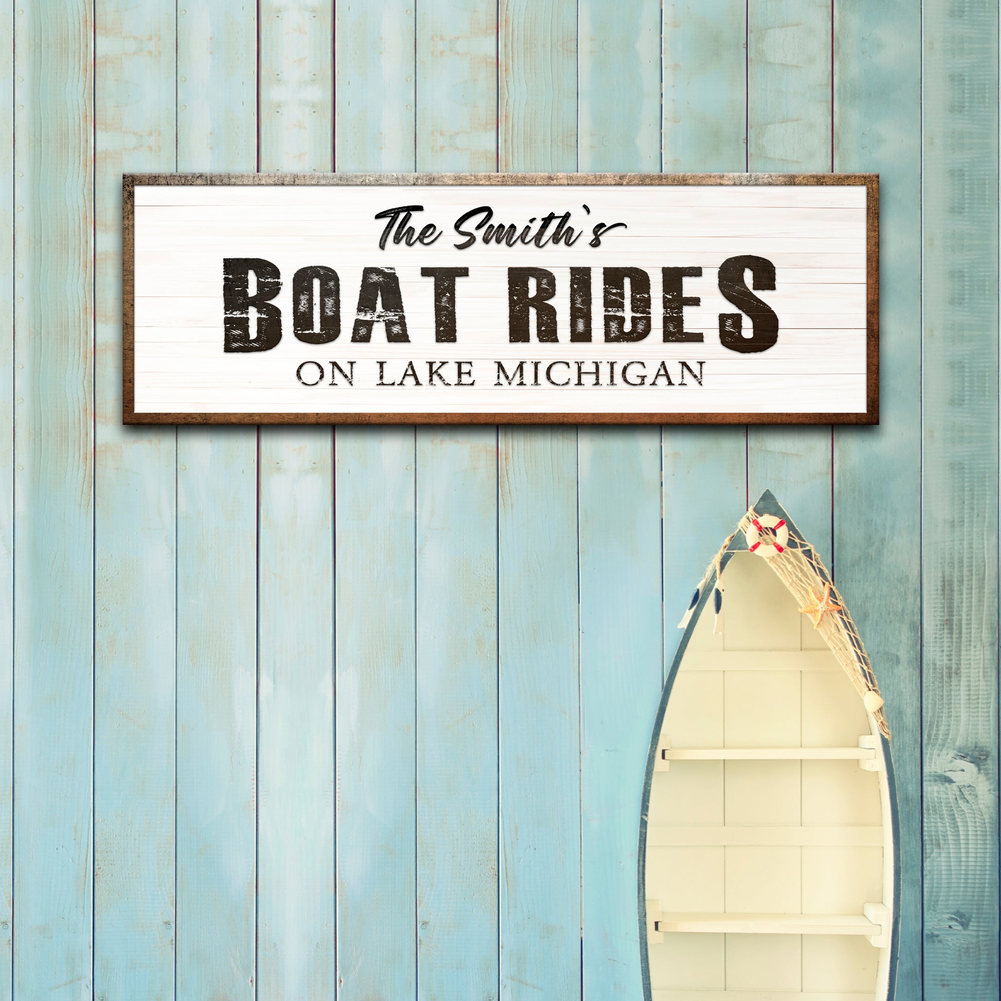 Family Boat Rides Sign Style 2 - Image by Tailored Canvases