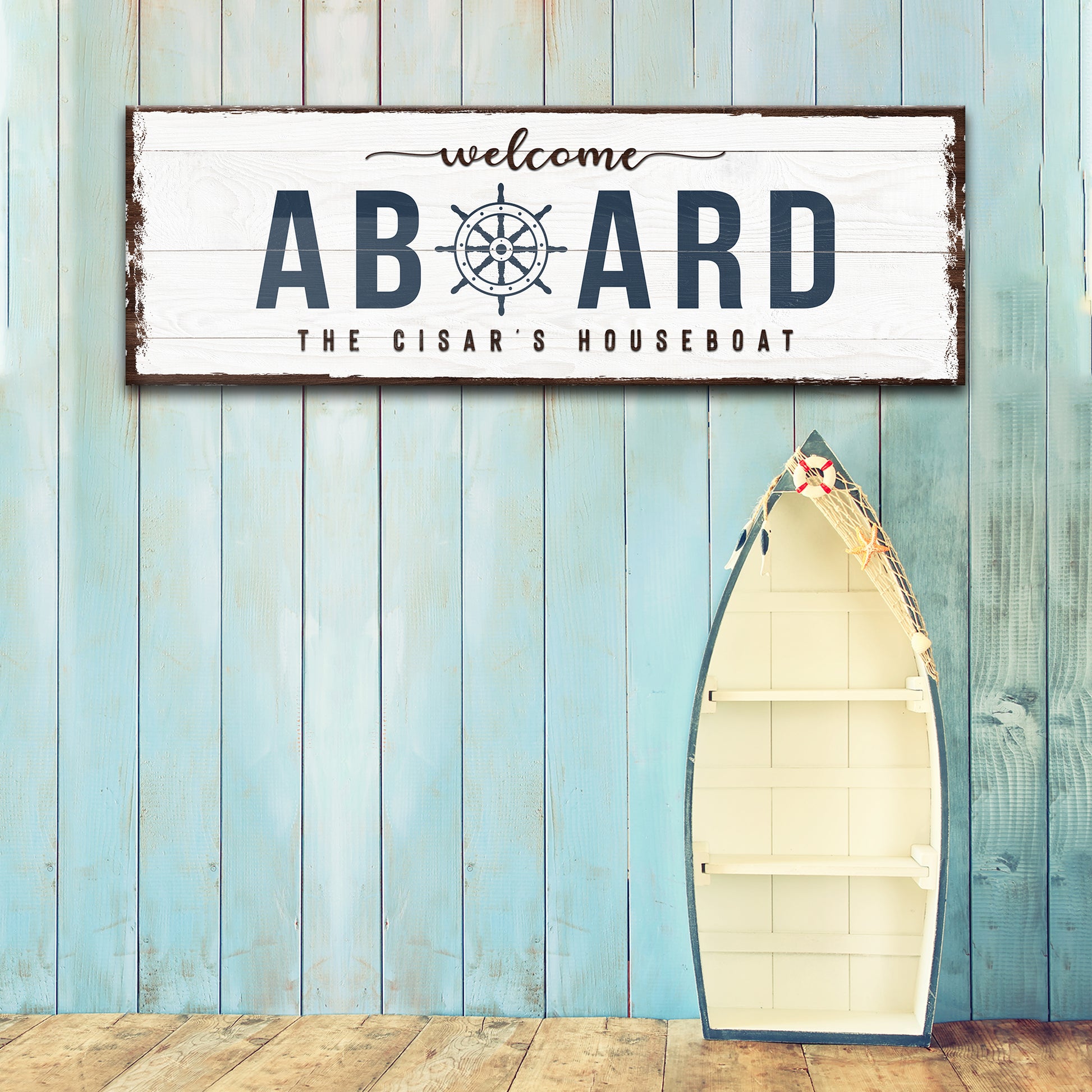 Welcome Aboard Sign | Customizable Canvas - Image by Tailored Canvases