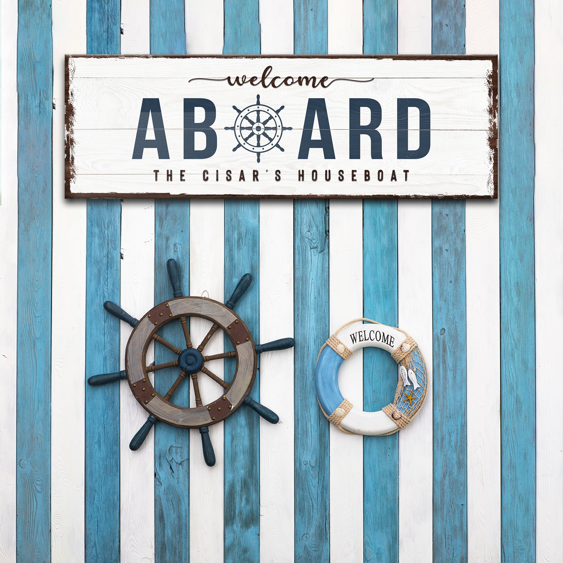 Welcome Aboard Sign | Customizable Canvas Style 1 - Image by Tailored Canvases