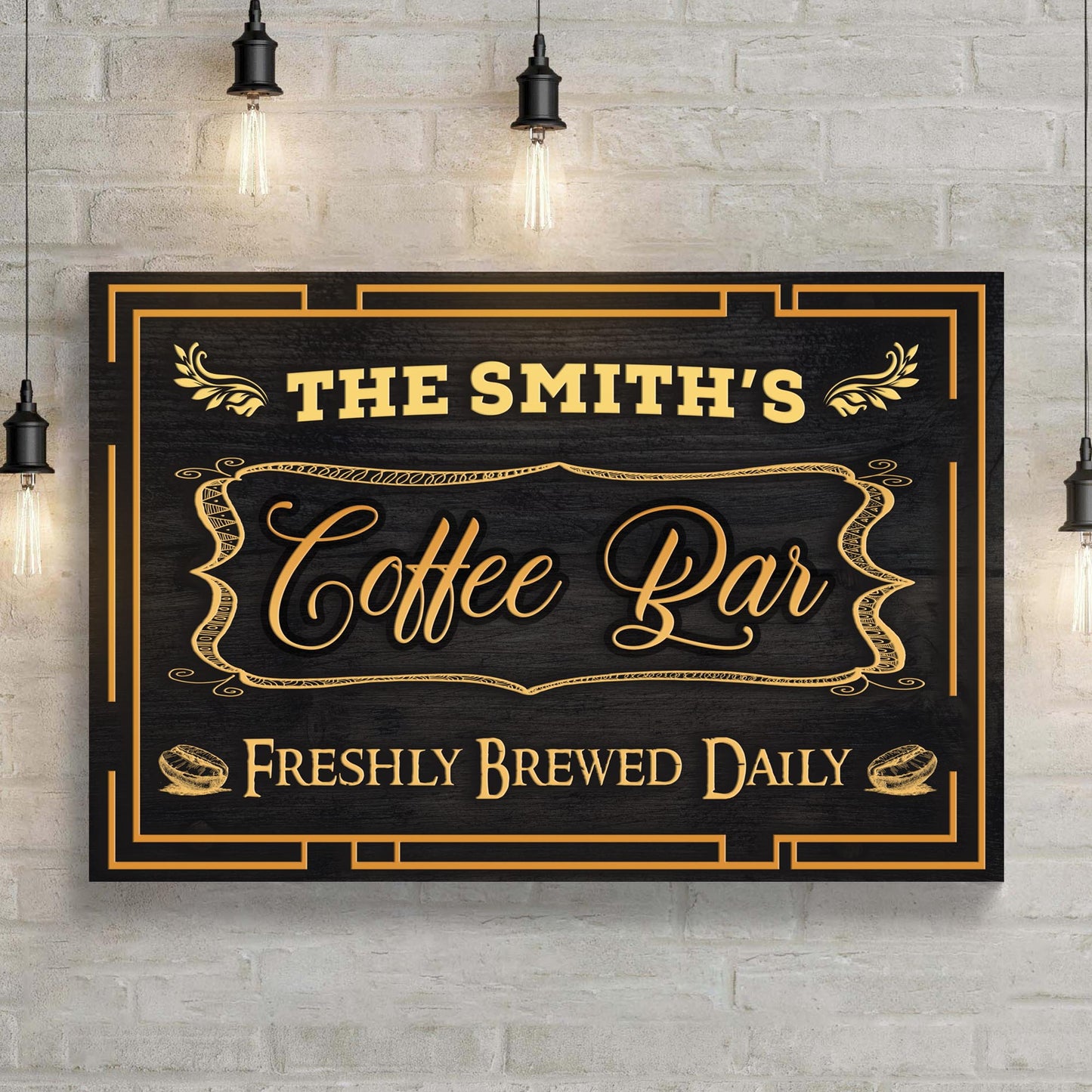 Coffee Bar Freshly Brewed Daily Sign - Image by Tailored Canvases