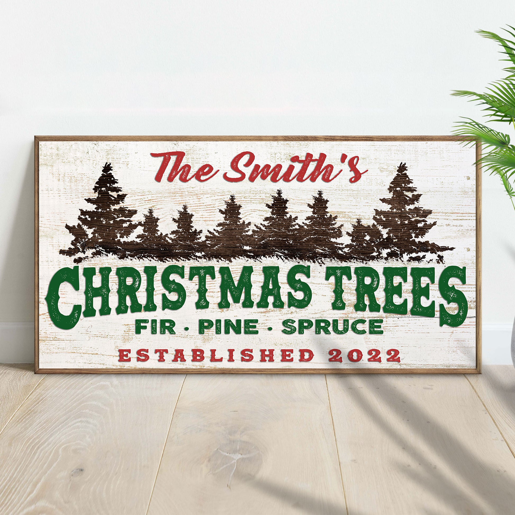 Christmas Trees Sign II  | Customizable Canvas