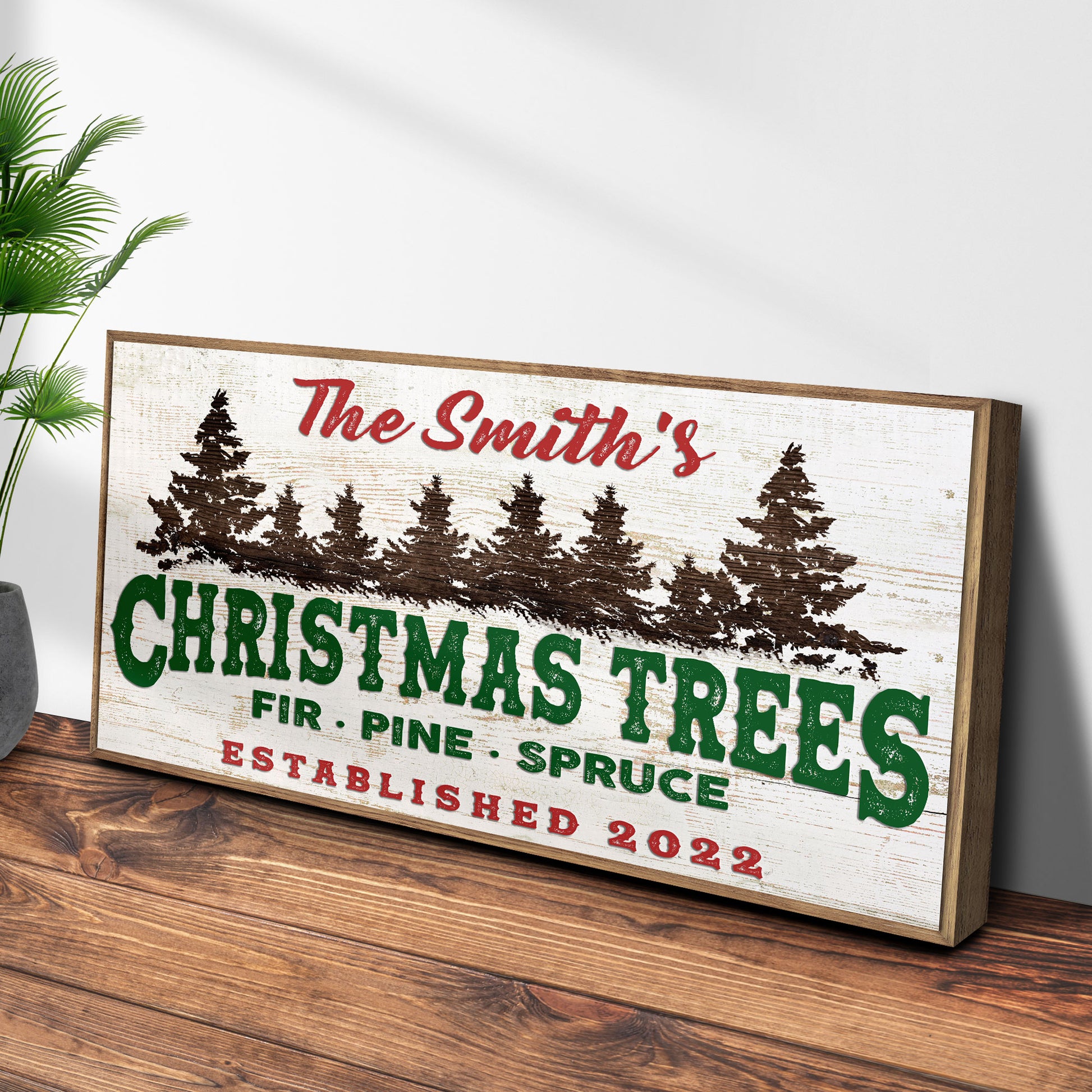 Christmas Trees Sign II  | Customizable Canvas
