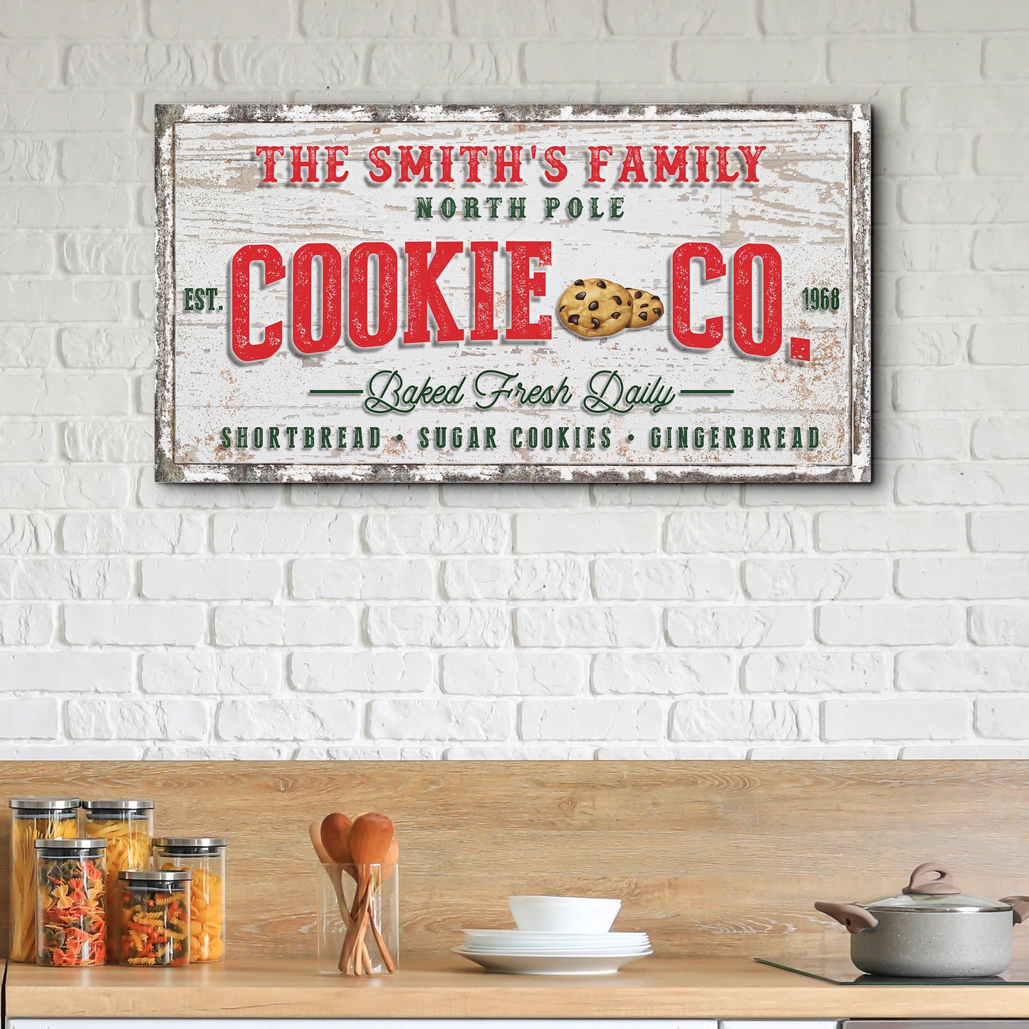 Christmas Cookie Co Sign | Customizable Canvas