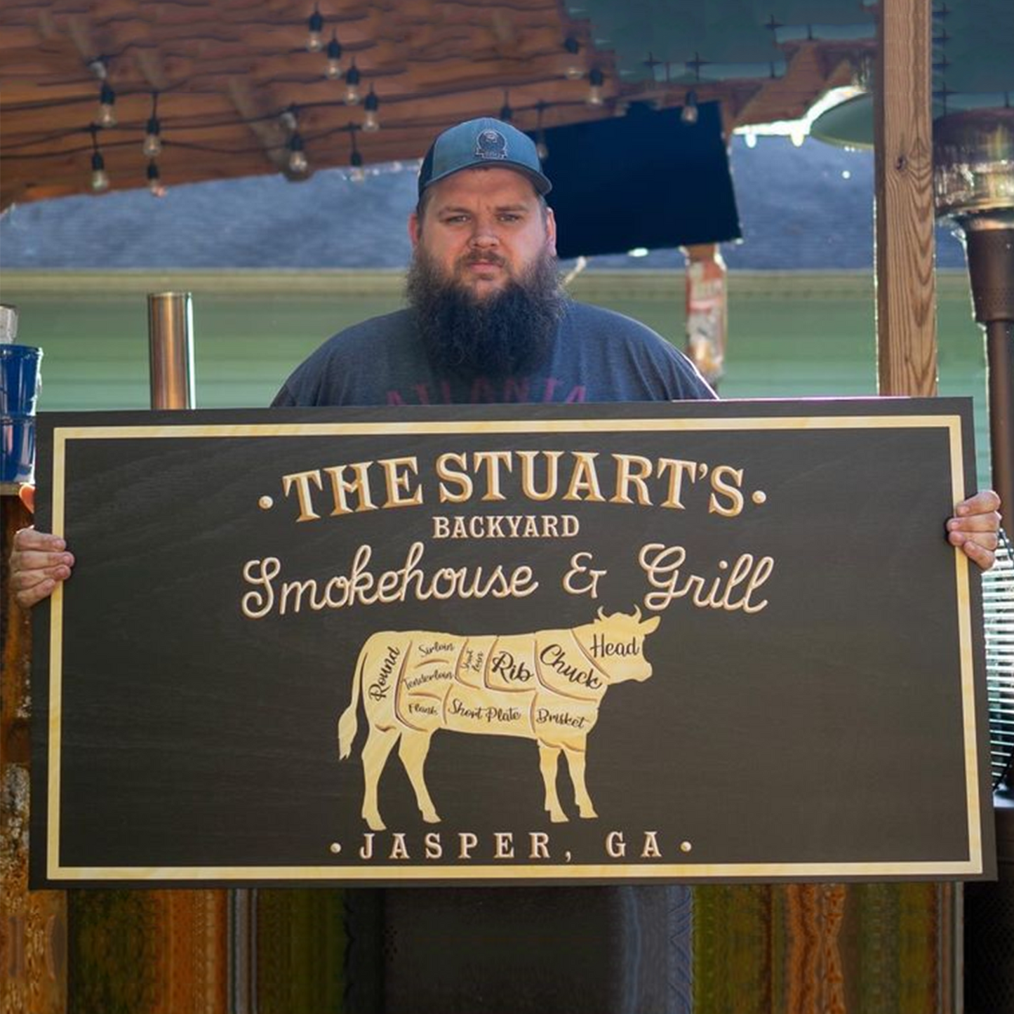 Backyard Smokehouse And Grill Sign Style 2 - Image by Tailored Canvases