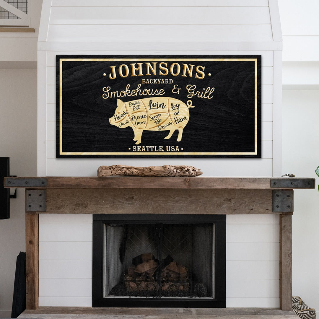 Backyard Smokehouse And Grill Sign Style 1 - Image by Tailored Canvases