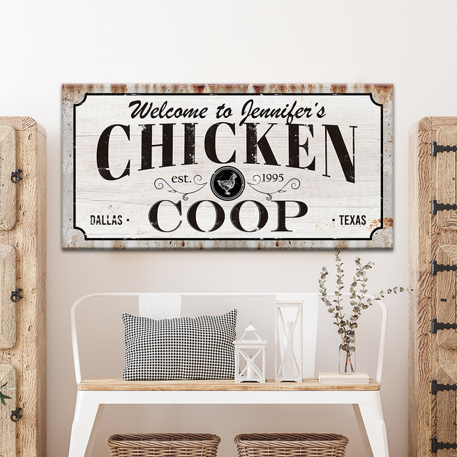 Chicken Coop Sign III | Customizable Canvas by Tailored Canvases