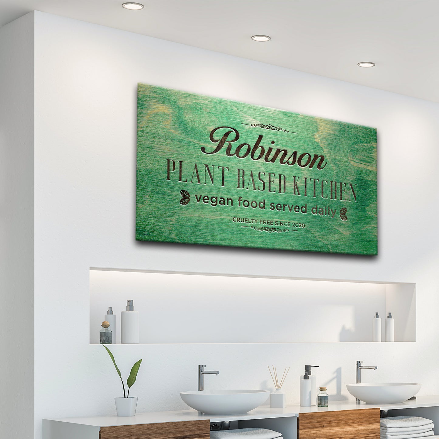 Plant Based Kitchen Sign Style 1 - Image by Tailored Canvases