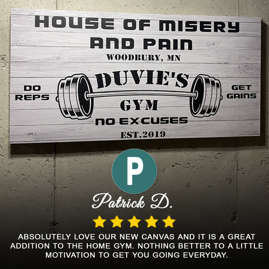 Gym Sign IV Style 3 - Image by Tailored Canvases