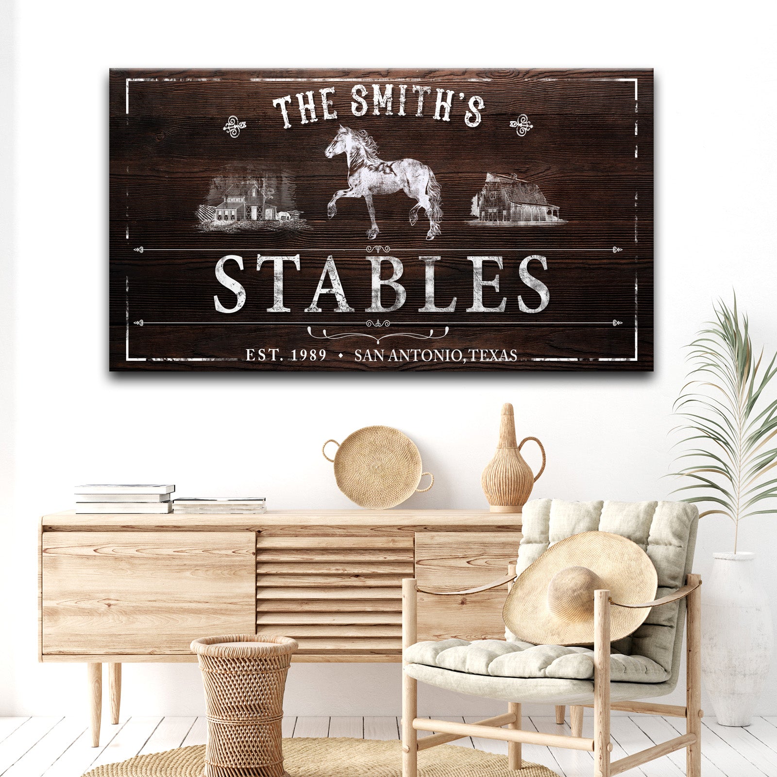 Rustic Stables Decor Sign Style 2 - Image by Tailored Canvases