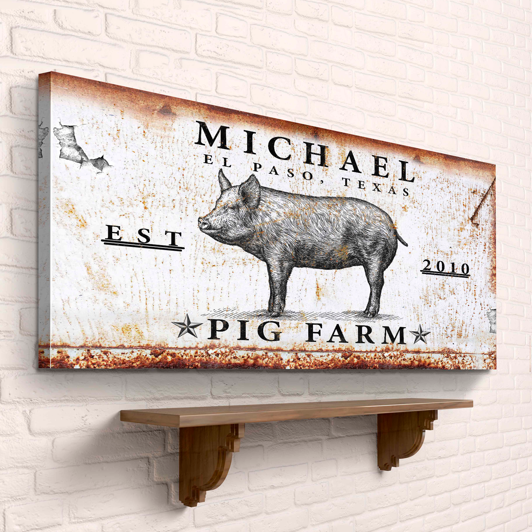 Pig Farm Sign Style 1 - Image by Tailored Canvases