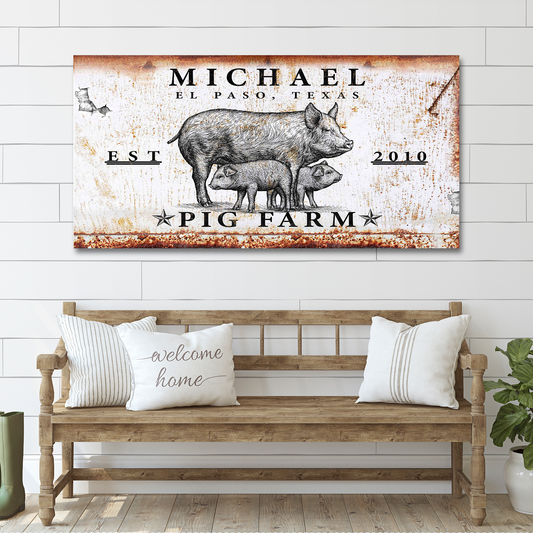 Pig Farm Sign Style 2 - Image by Tailored Canvases
