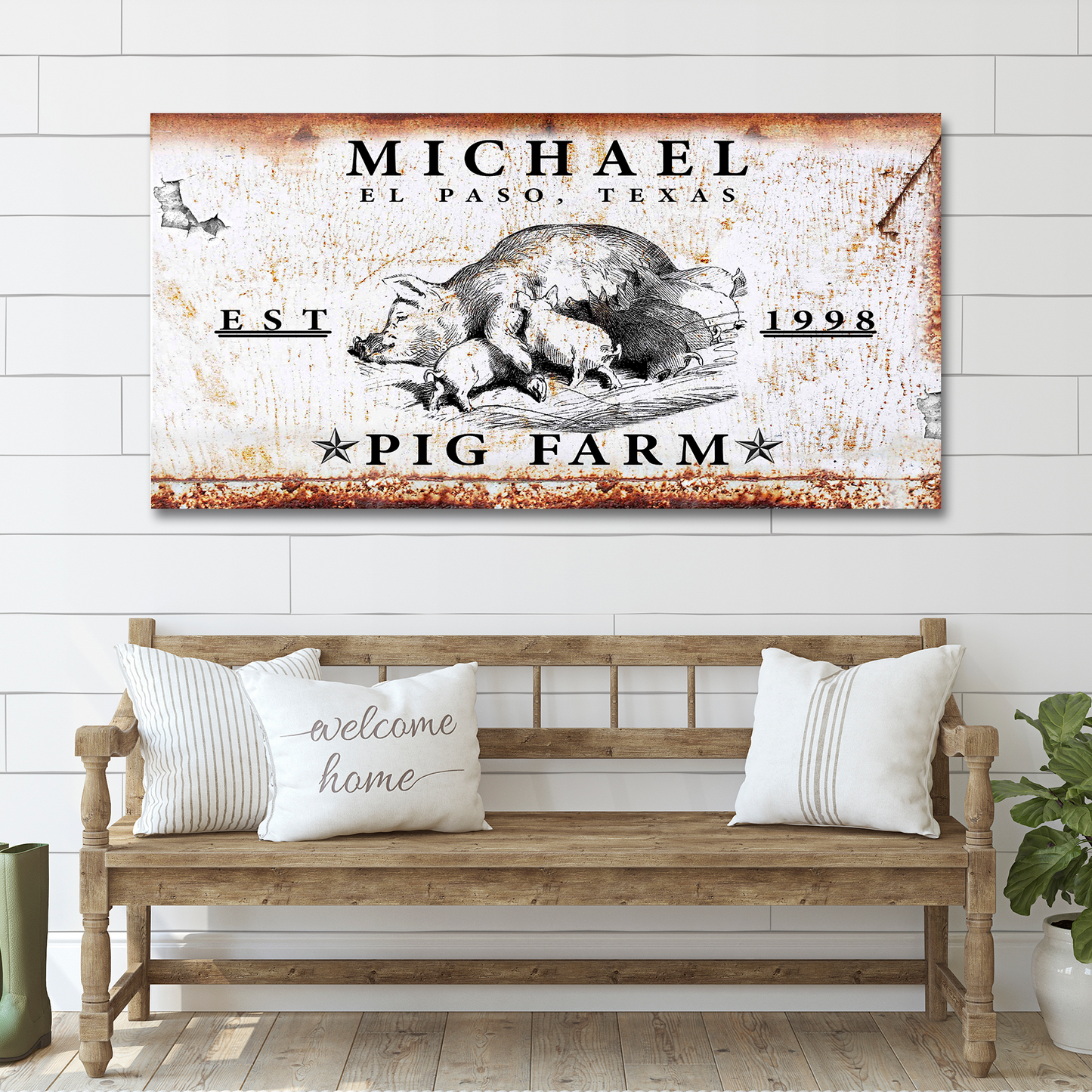 Pig Farm Sign Style 3 - Image by Tailored Canvases