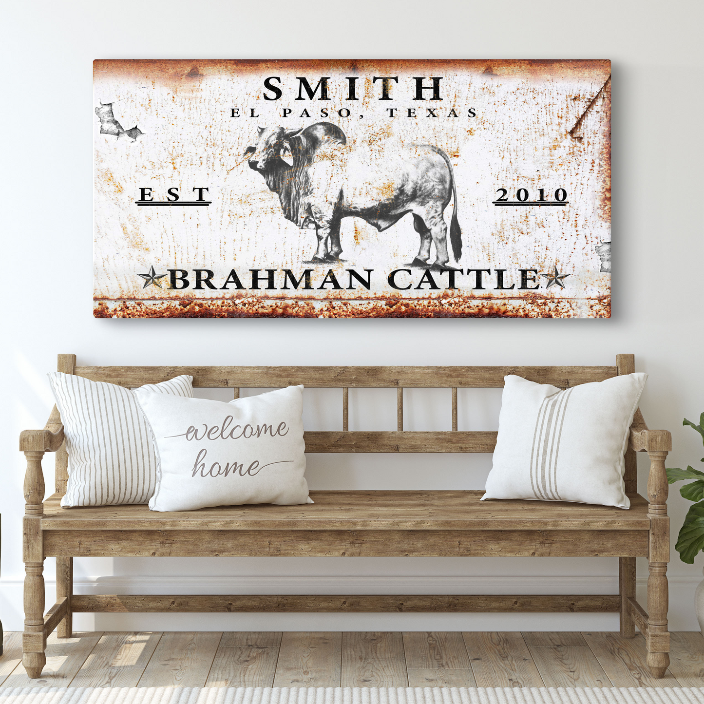 Brahman Cattle Sign Style 2 - Image by Tailored Canvases