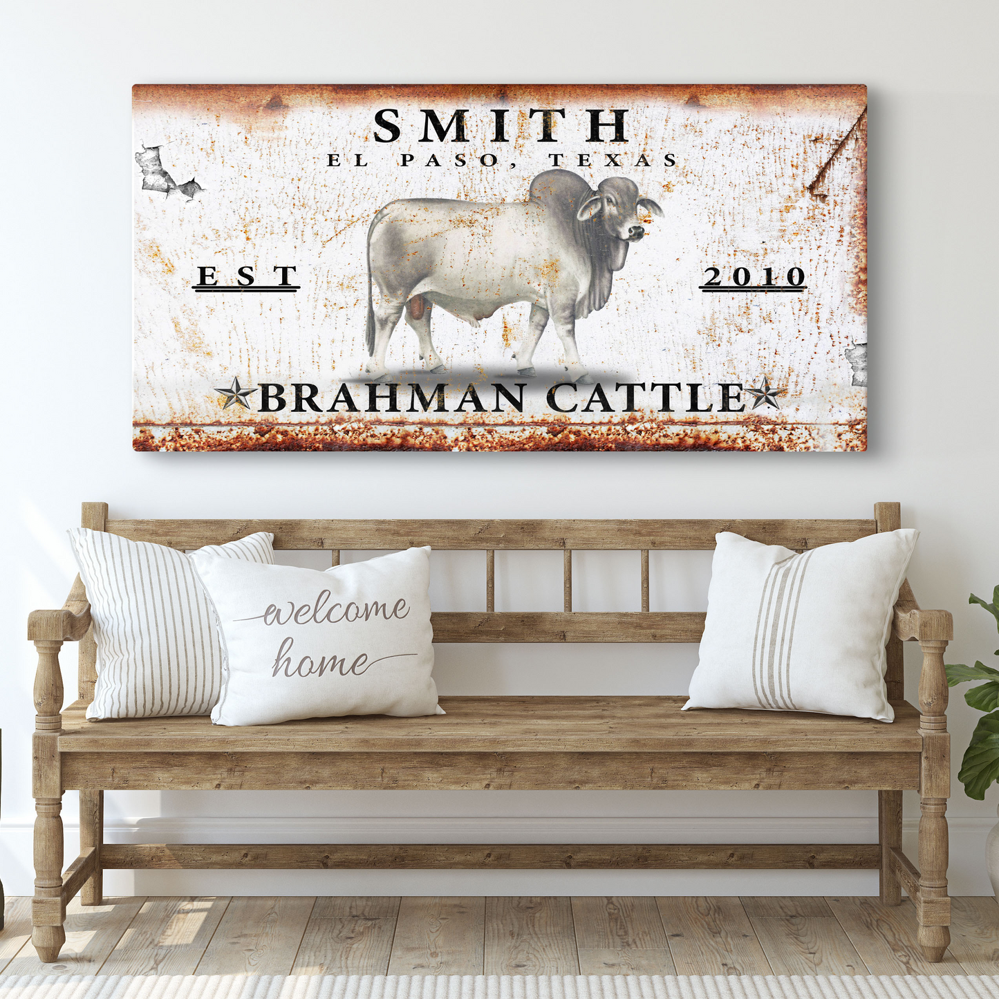 Brahman Cattle Sign Style 3 - Image by Tailored Canvases