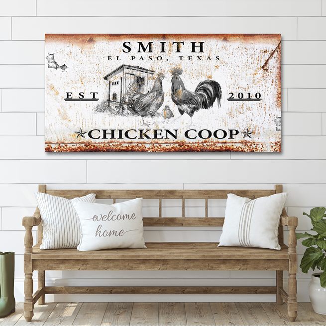 Chicken Coop Sign | Customizable Canvas by Tailored Canvases