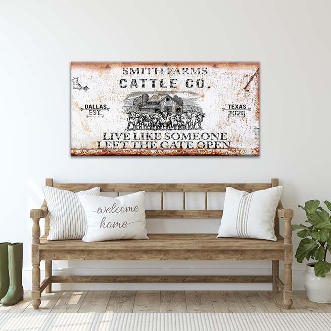Cattle Co Sign | Customizable Canvas by Tailored Canvases