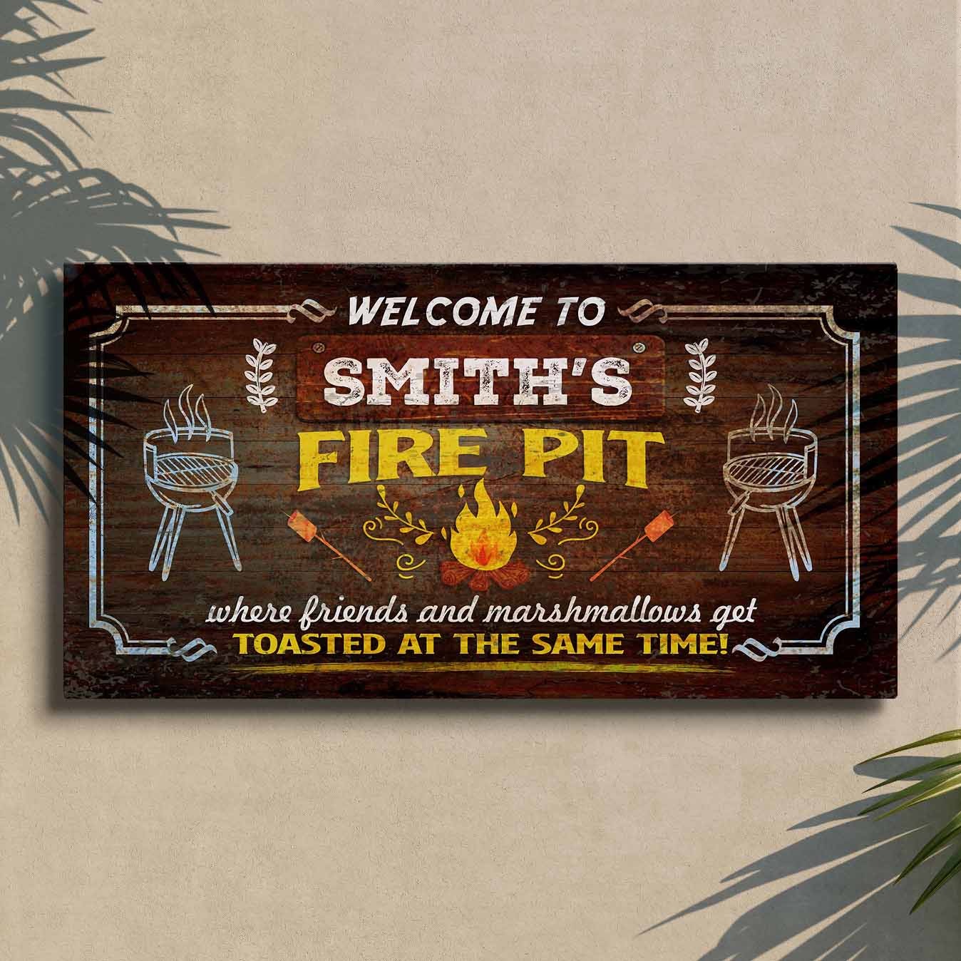 Welcome to Fire Pit Sign Style 3 - Image by Tailored Canvases