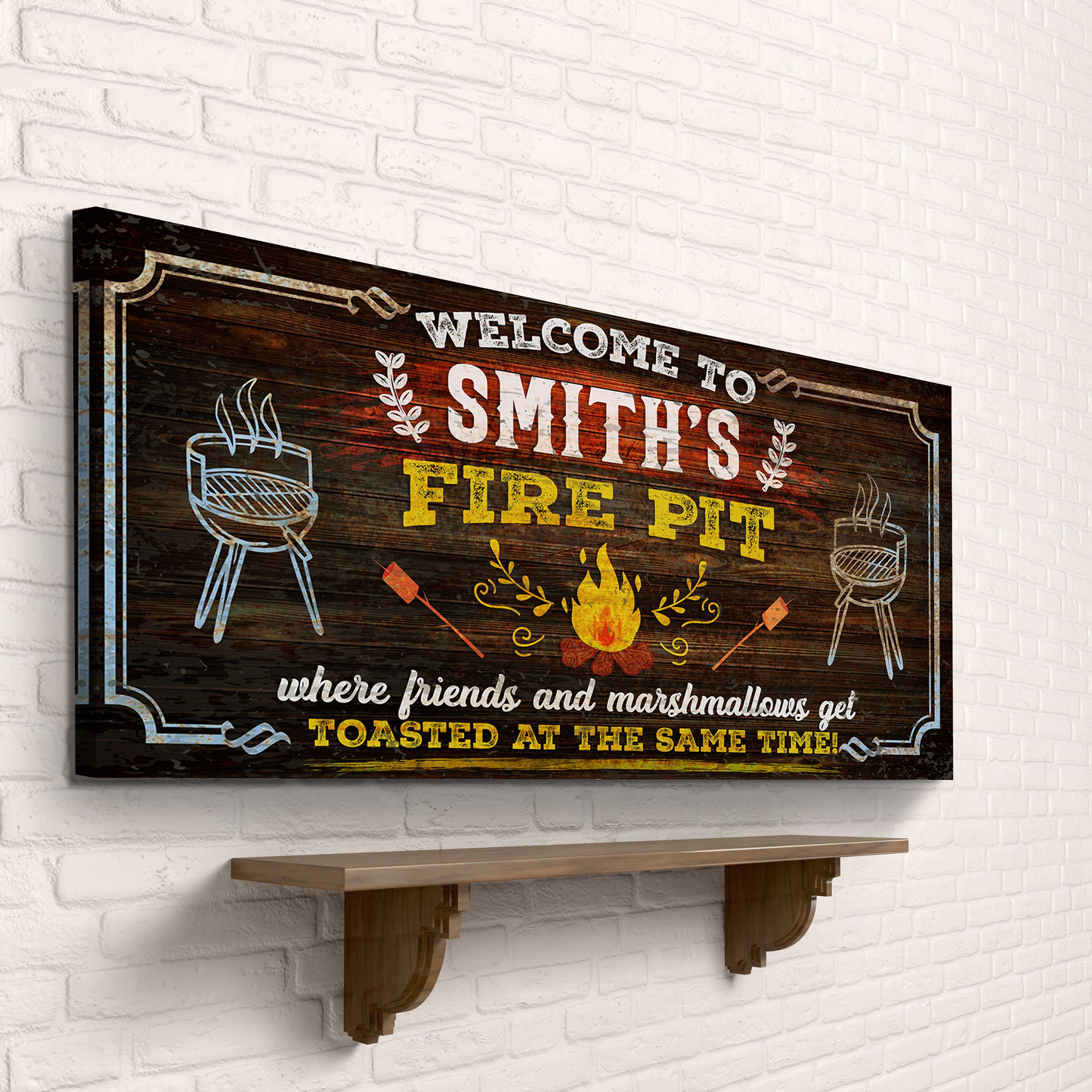 Welcome to Fire Pit Sign Style 2 - Image by Tailored Canvases
