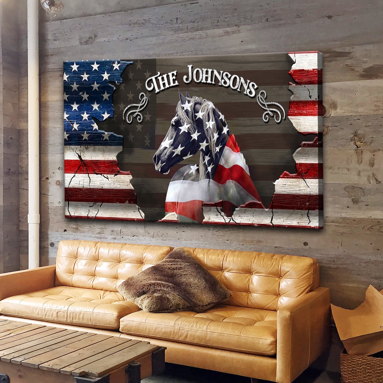 American Horse Wall Art Sign Style 1 - Image by Tailored Canvases