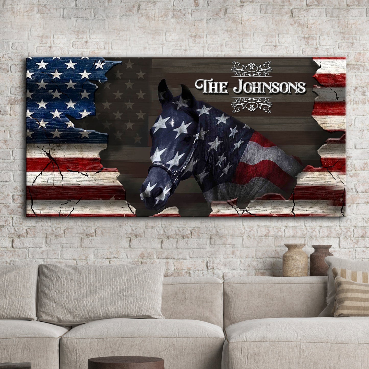 American Horse Wall Art Sign Style 2 - Image by Tailored Canvases