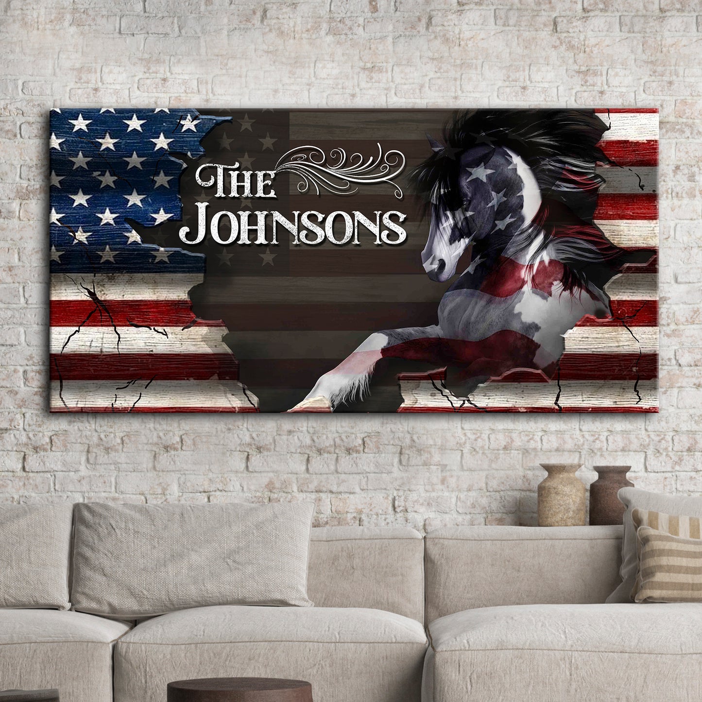 American Horse Wall Art Sign Style 3 - Image by Tailored Canvases