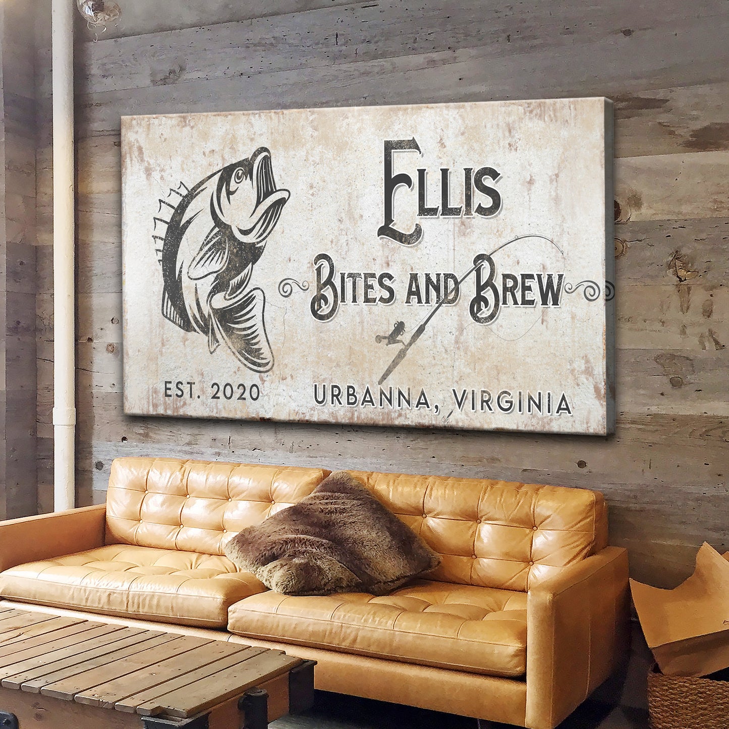 Bites and Brews Sign Style 1 - Image by Tailored Canvases 