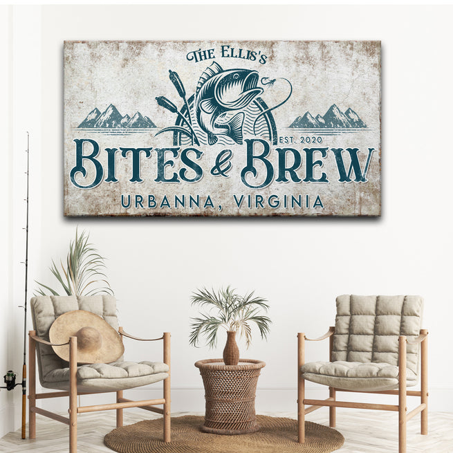 Bites and Brews Sign | Customizable Canvas by Tailored Canvases