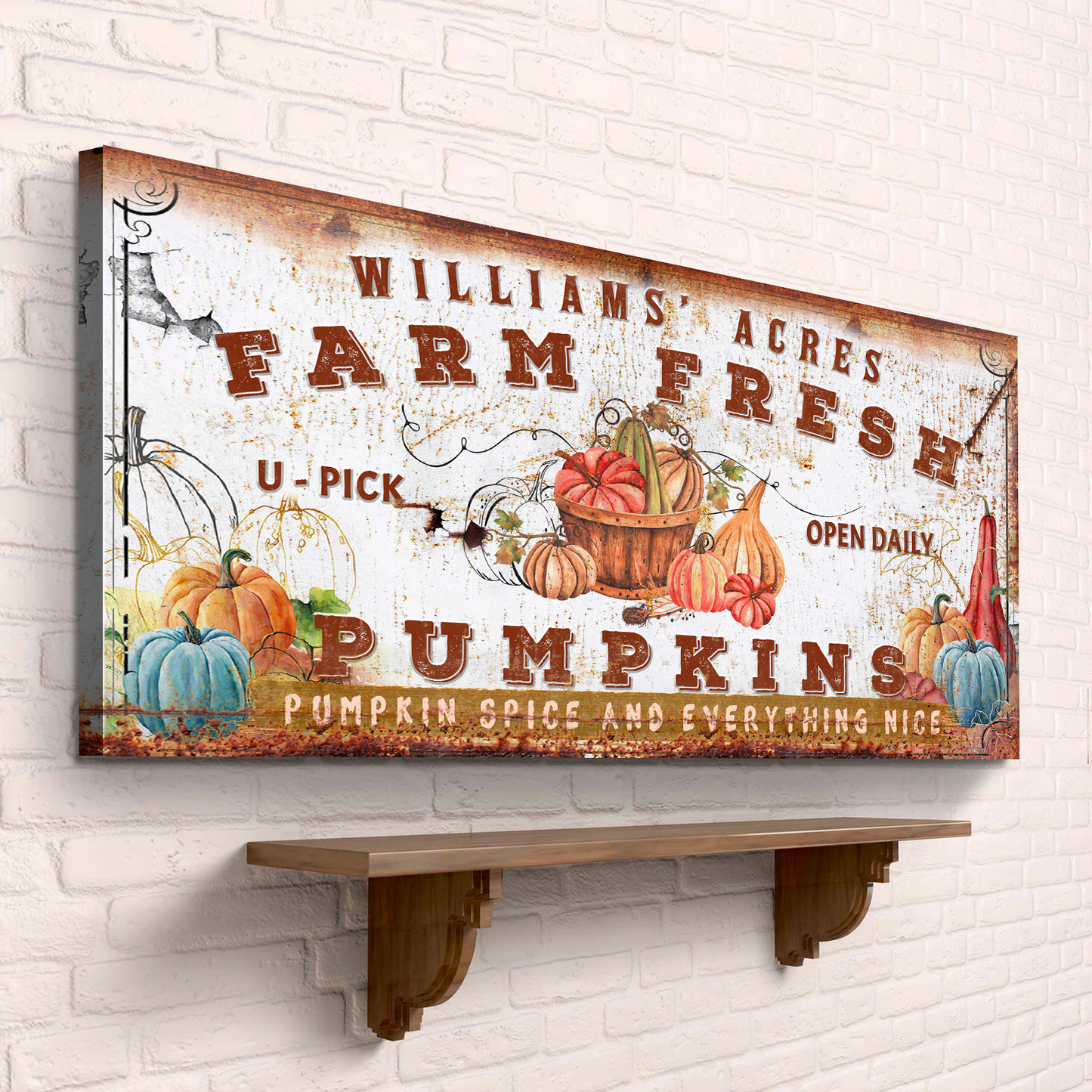 Farm Fresh Pumpkins Sign Style 2 - Image by Tailored Canvases