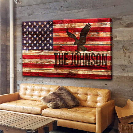 Rustic American Flag Sign - Image by Tailored Canvases