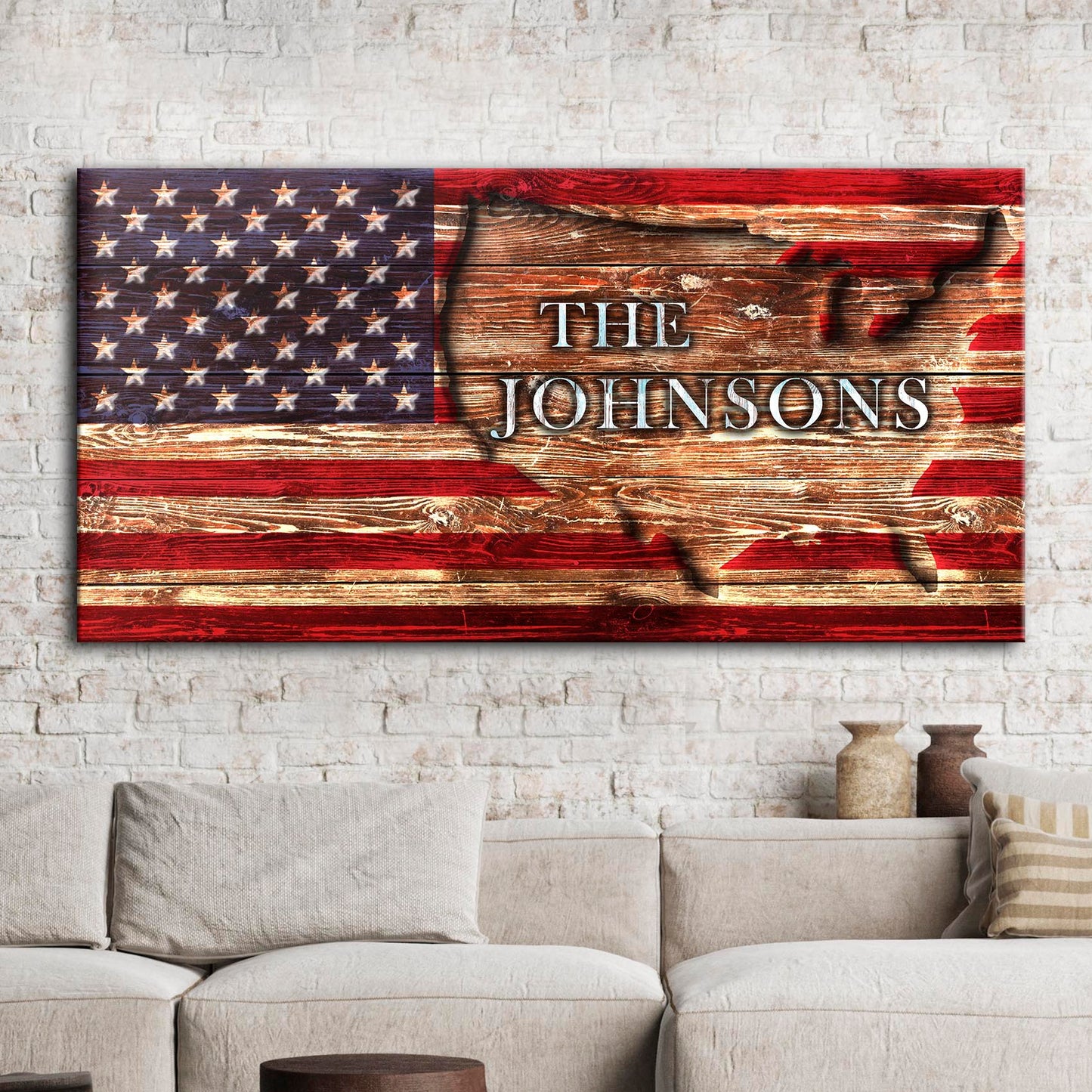 Rustic American Flag Sign Style 3 - Image by Tailored Canvases
